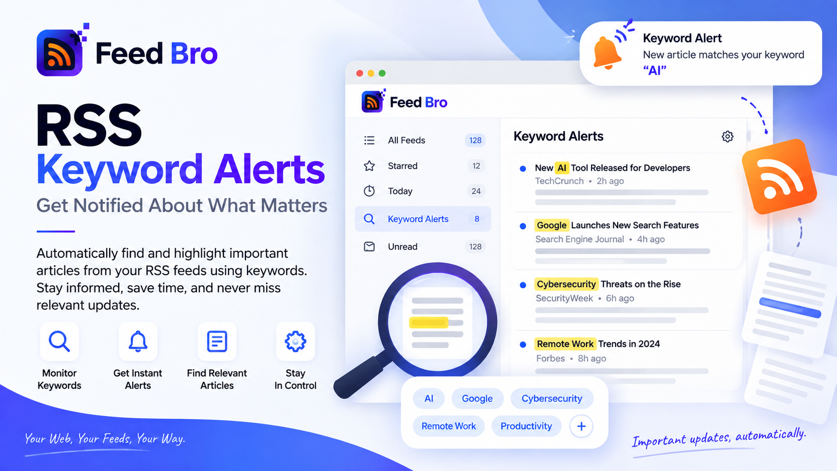 RSS Keyword Alerts: Get Told When a Site Writes About Your Topic