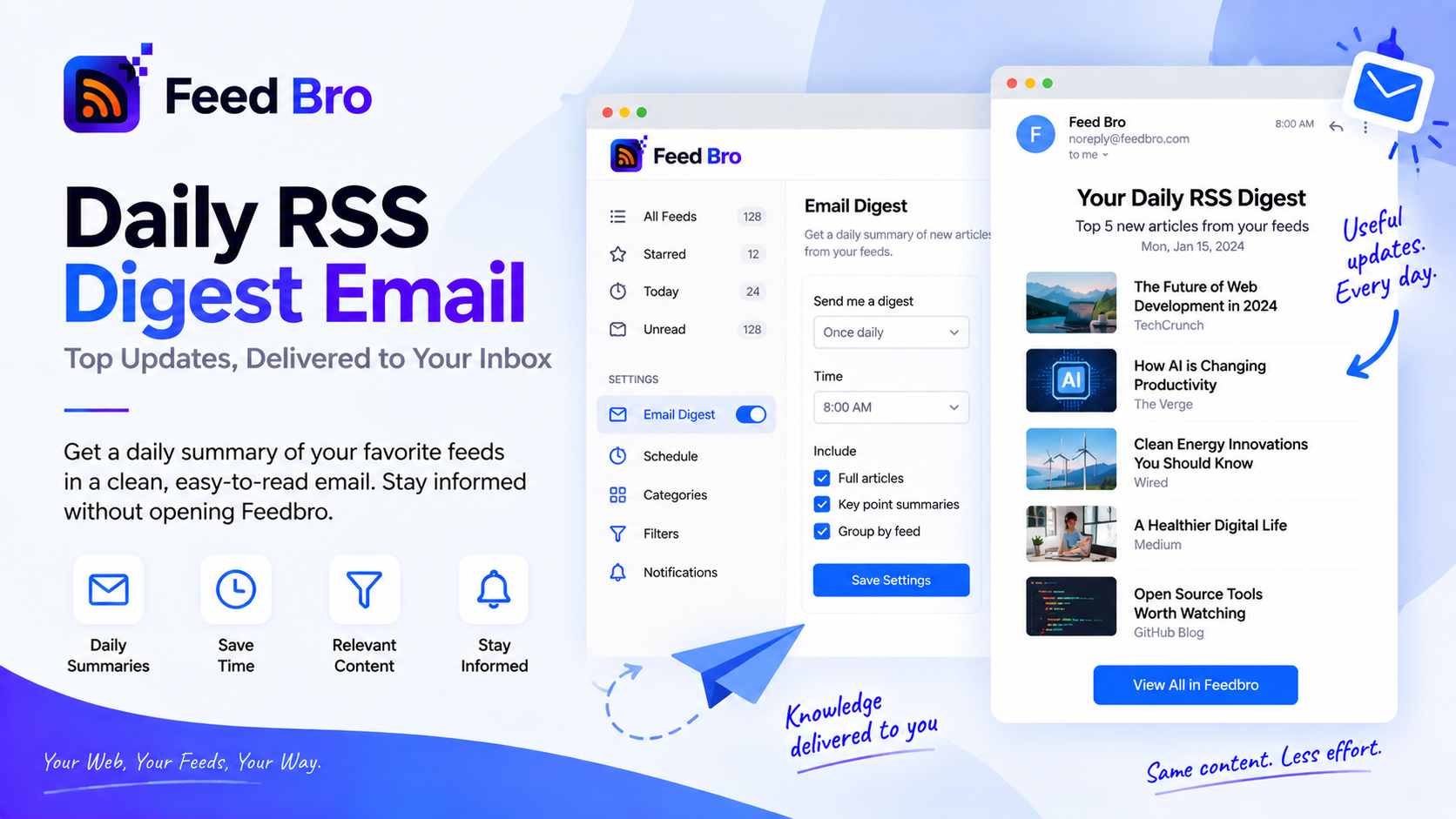 One Email a Day Instead of Twenty Tabs: The FeedBro RSS Digest