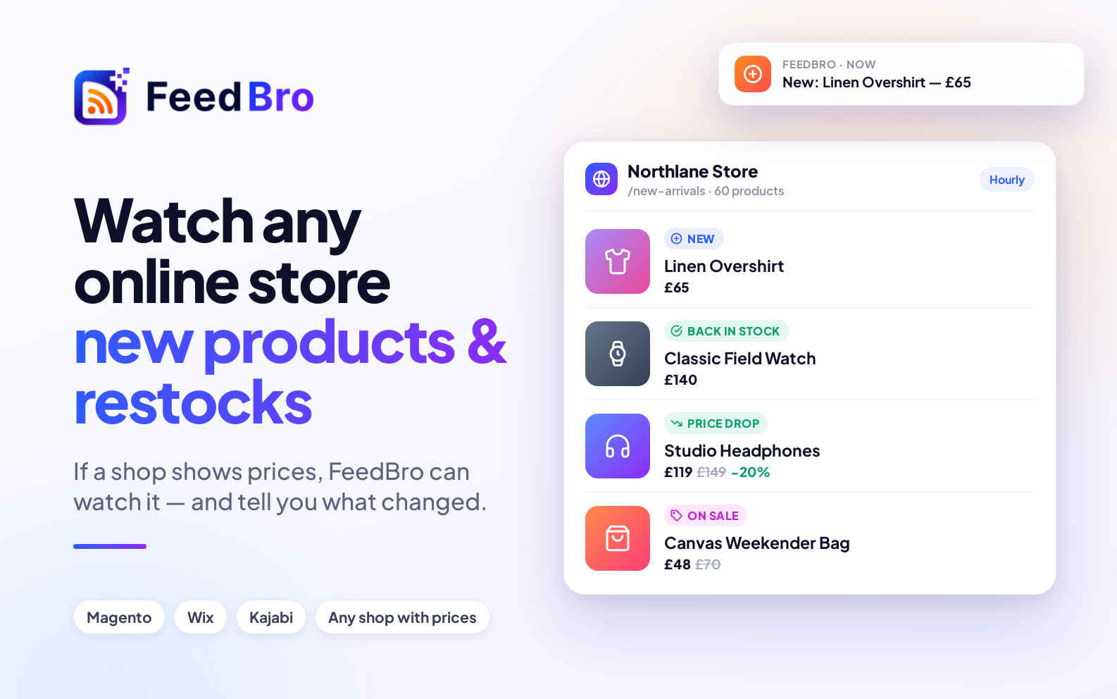 Watch Online Stores for New Products, Sales and Restocks
