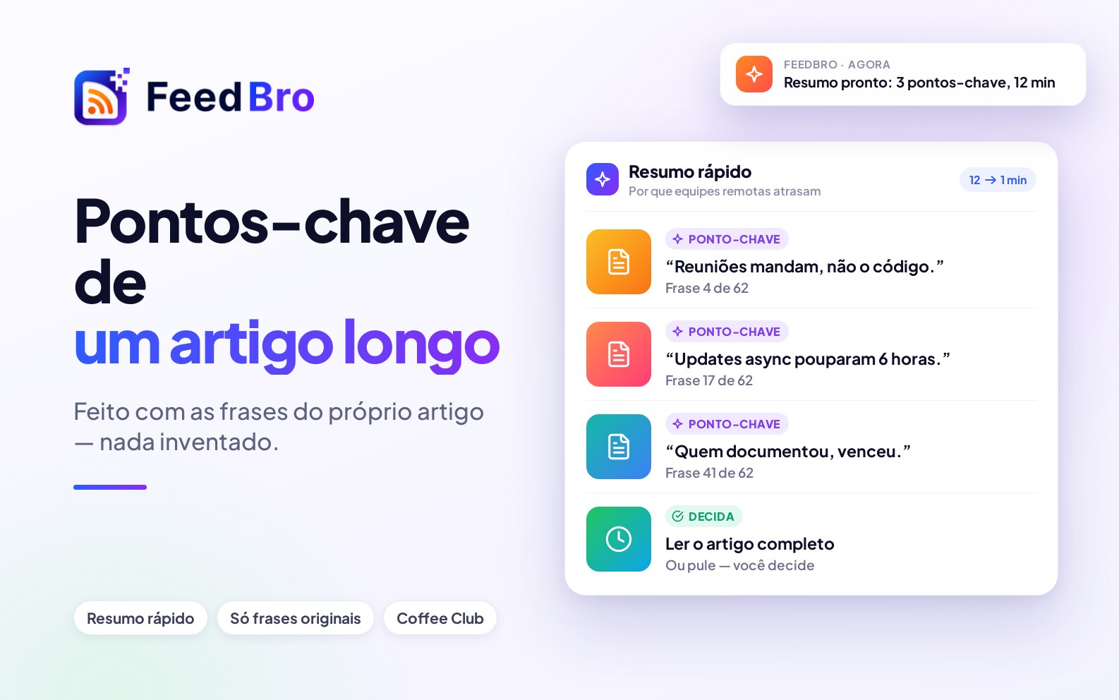 Resumos inteligentes: os pontos principais de um artigo longo, tirados do próprio artigo