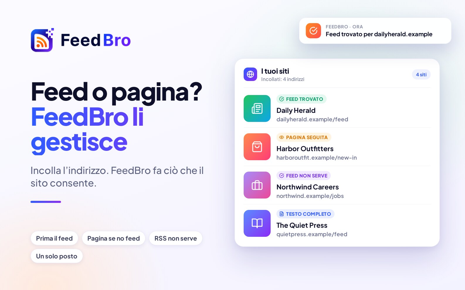 Serve ancora l'RSS? Seguire i siti senza feed