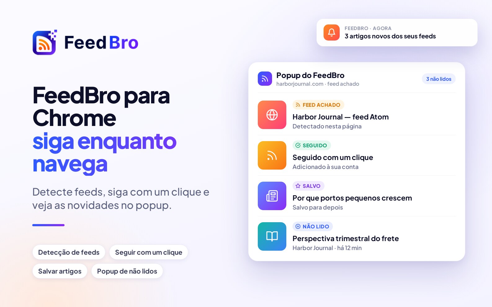 FeedBro para Chrome: a extensão leitora de RSS do feedbro.com