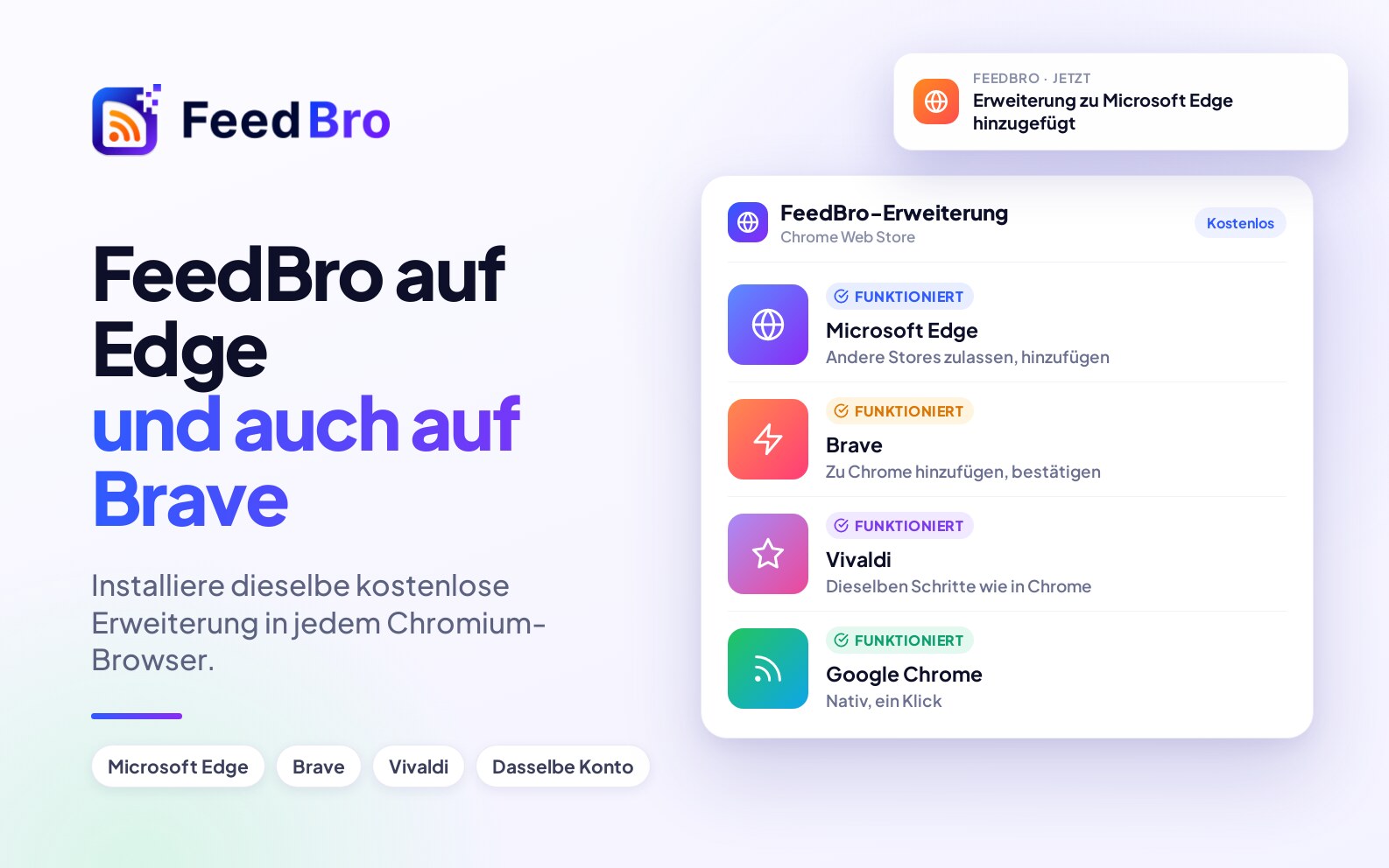 FeedBro auf Edge, Brave und anderen Chromium-Browsern