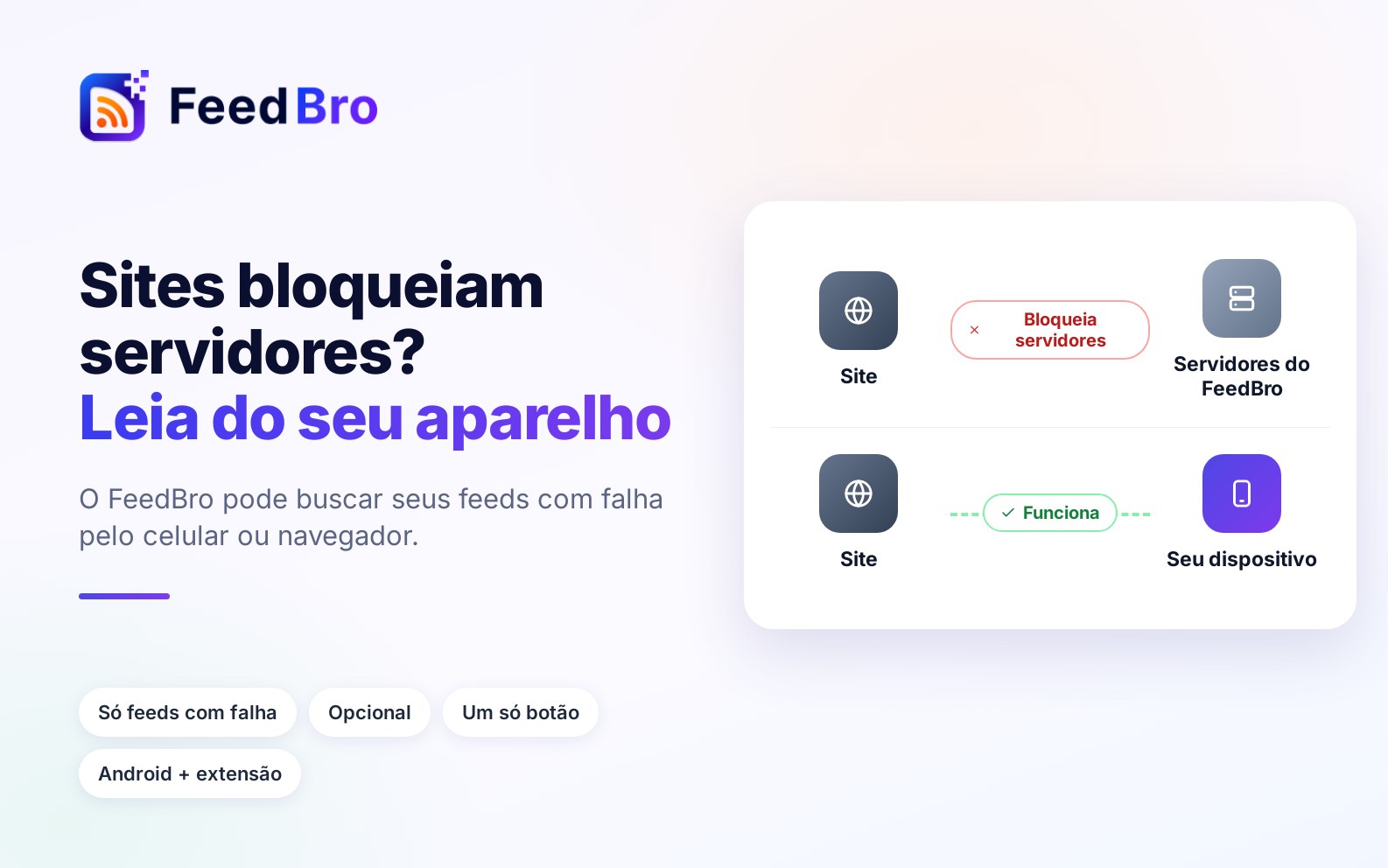Feeds que alguns sites bloqueiam agora podem ser lidos do seu próprio dispositivo
