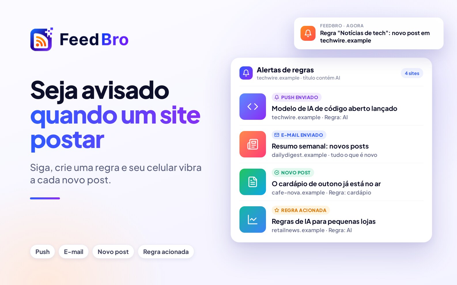 Como ser avisado quando um site publica algo novo?