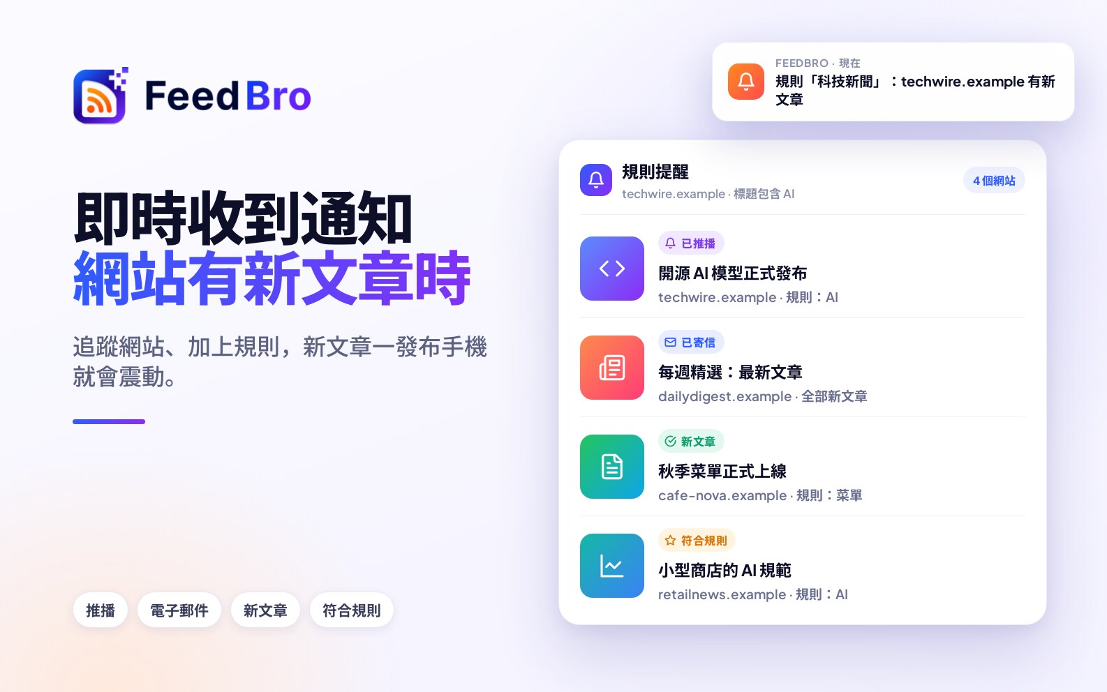 網站有新文章時，如何收到通知？