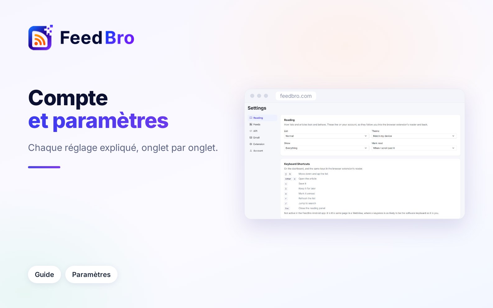 Compte et paramètres : chaque réglage expliqué