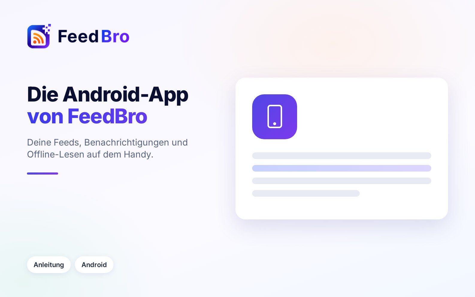 So nutzt du die FeedBro-App für Android