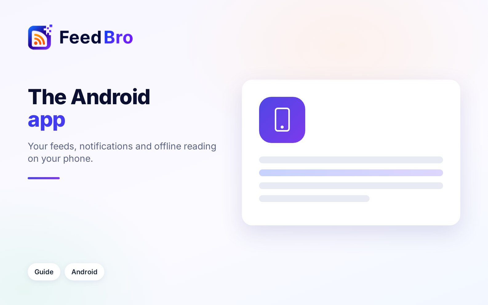 How to use the FeedBro Android app