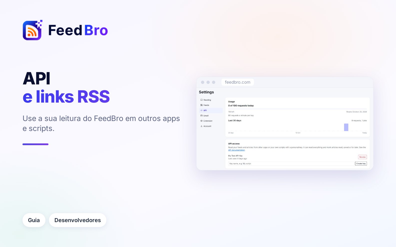Links RSS e API: sua leitura do FeedBro em outros apps