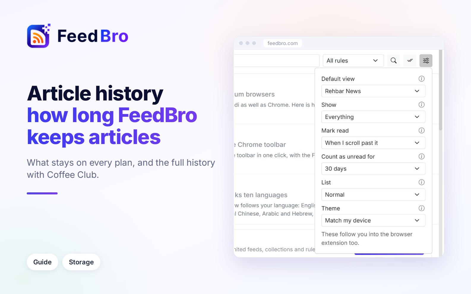 How FeedBro keeps your articles