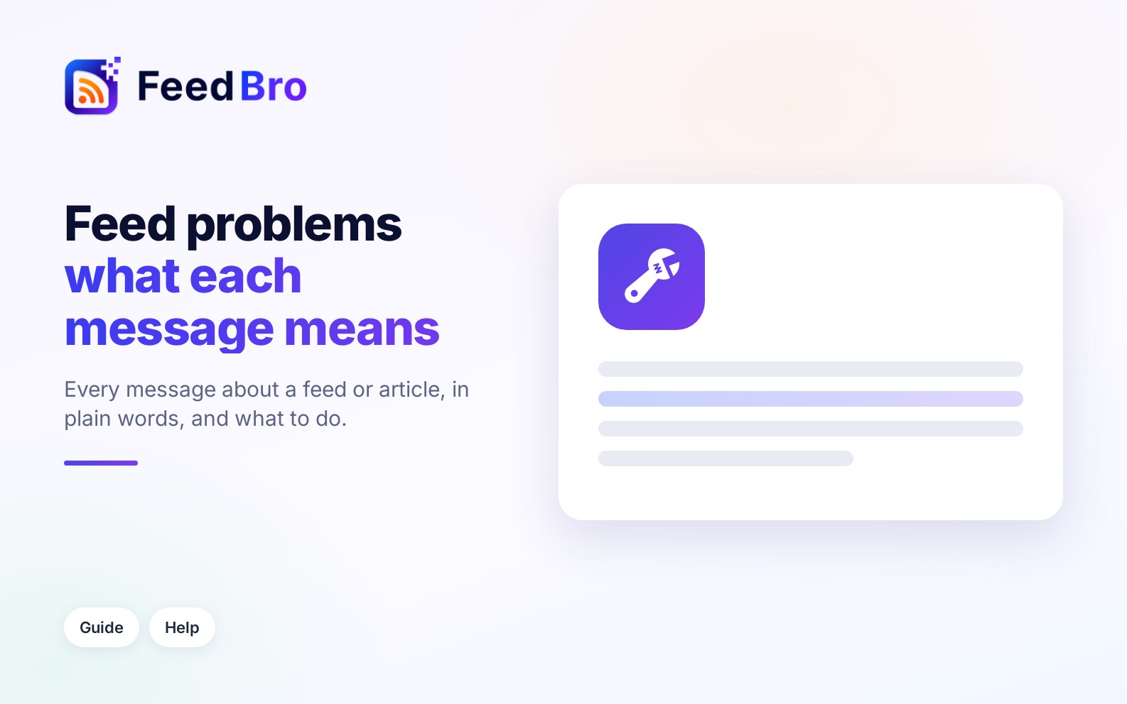Feed and article problems: what each message means
