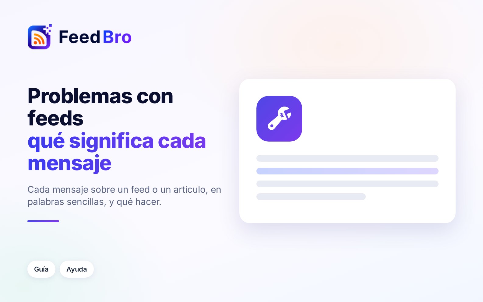 Problemas con feeds y artículos: qué significa cada mensaje