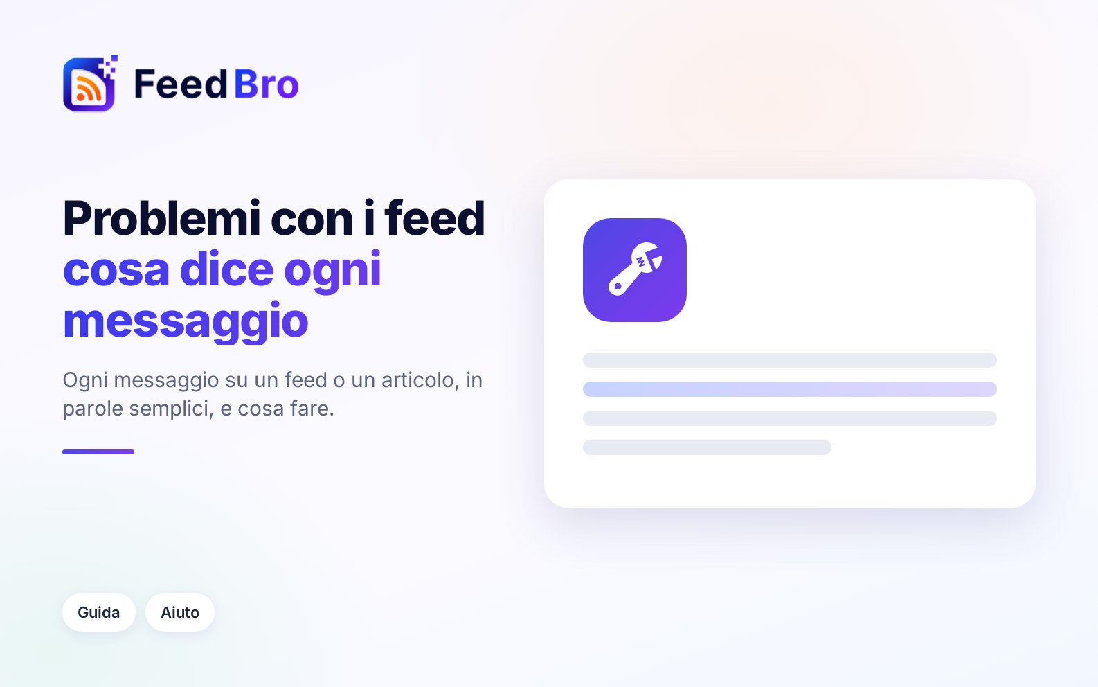 Problemi con feed e articoli: cosa significa ogni messaggio