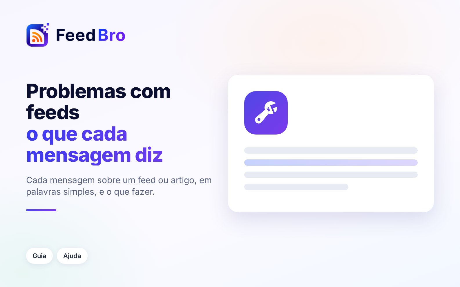 Problemas com feeds e artigos: o que cada mensagem quer dizer