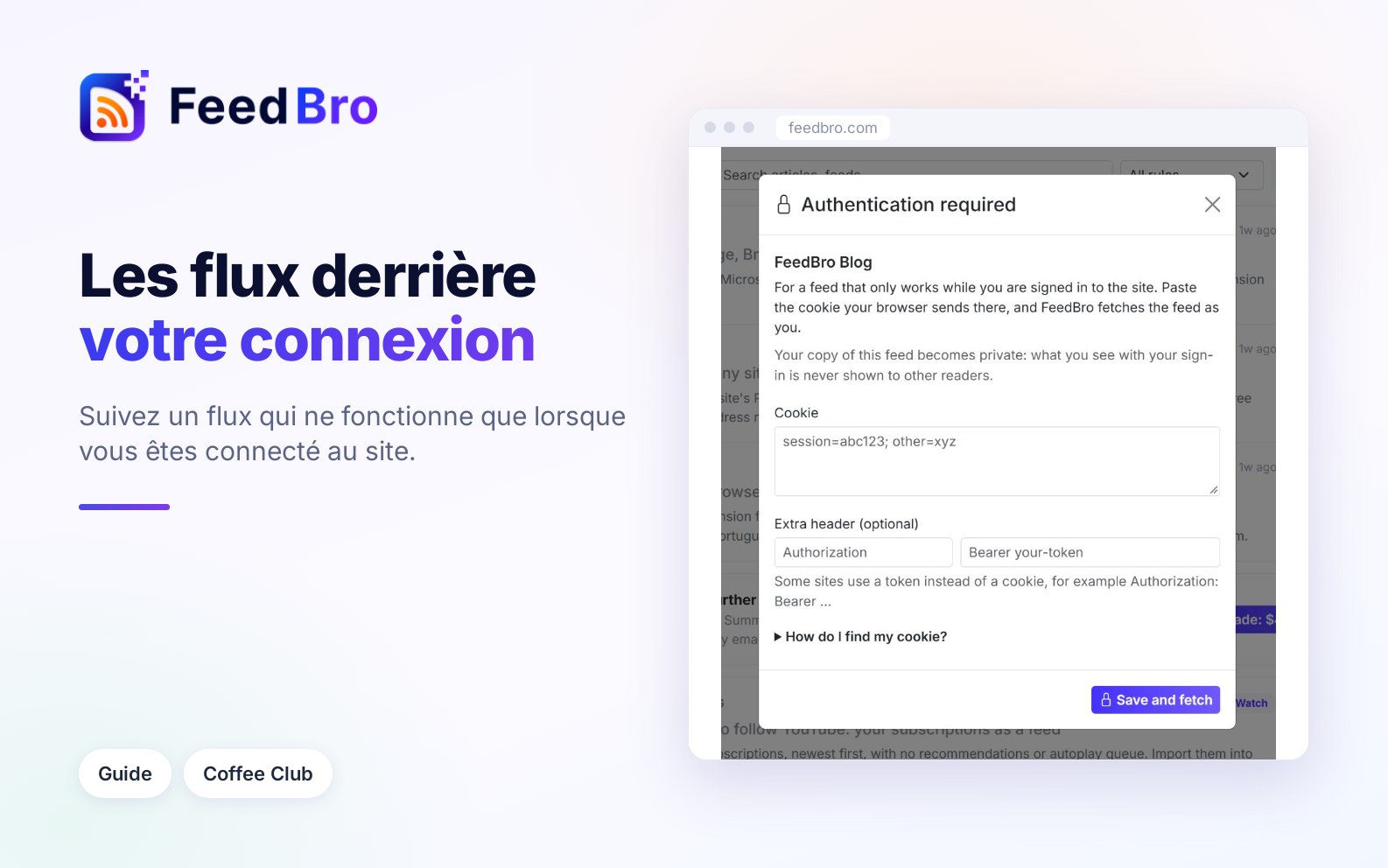 Suivre un flux qui demande une connexion