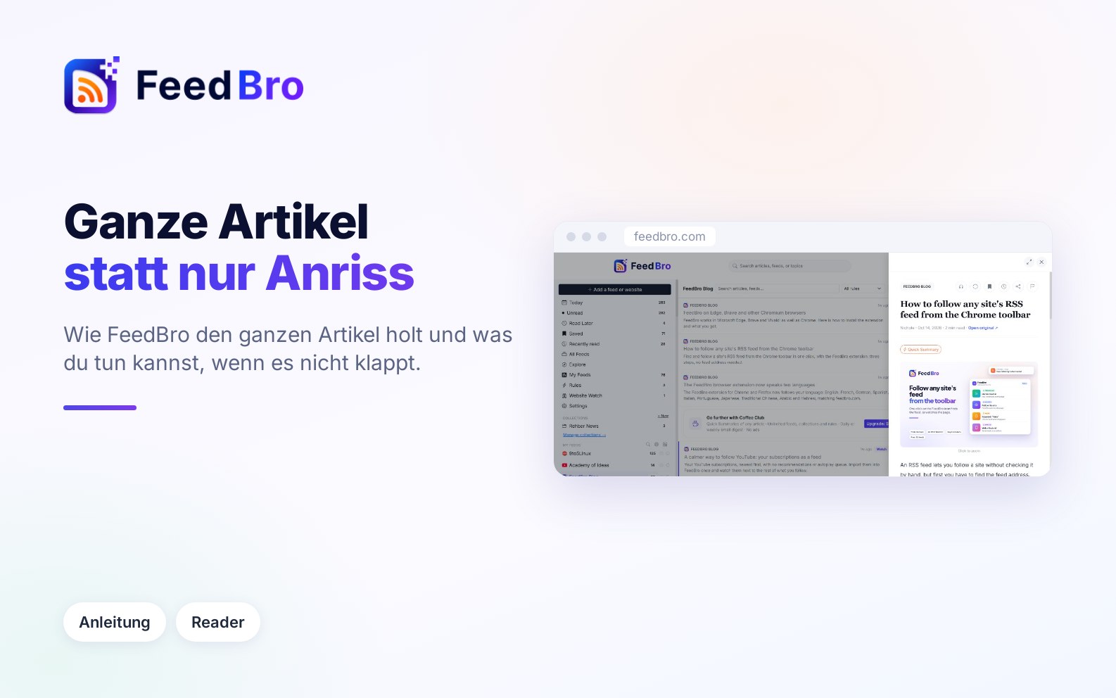 Vollständige Artikel: So holt FeedBro den ganzen Text