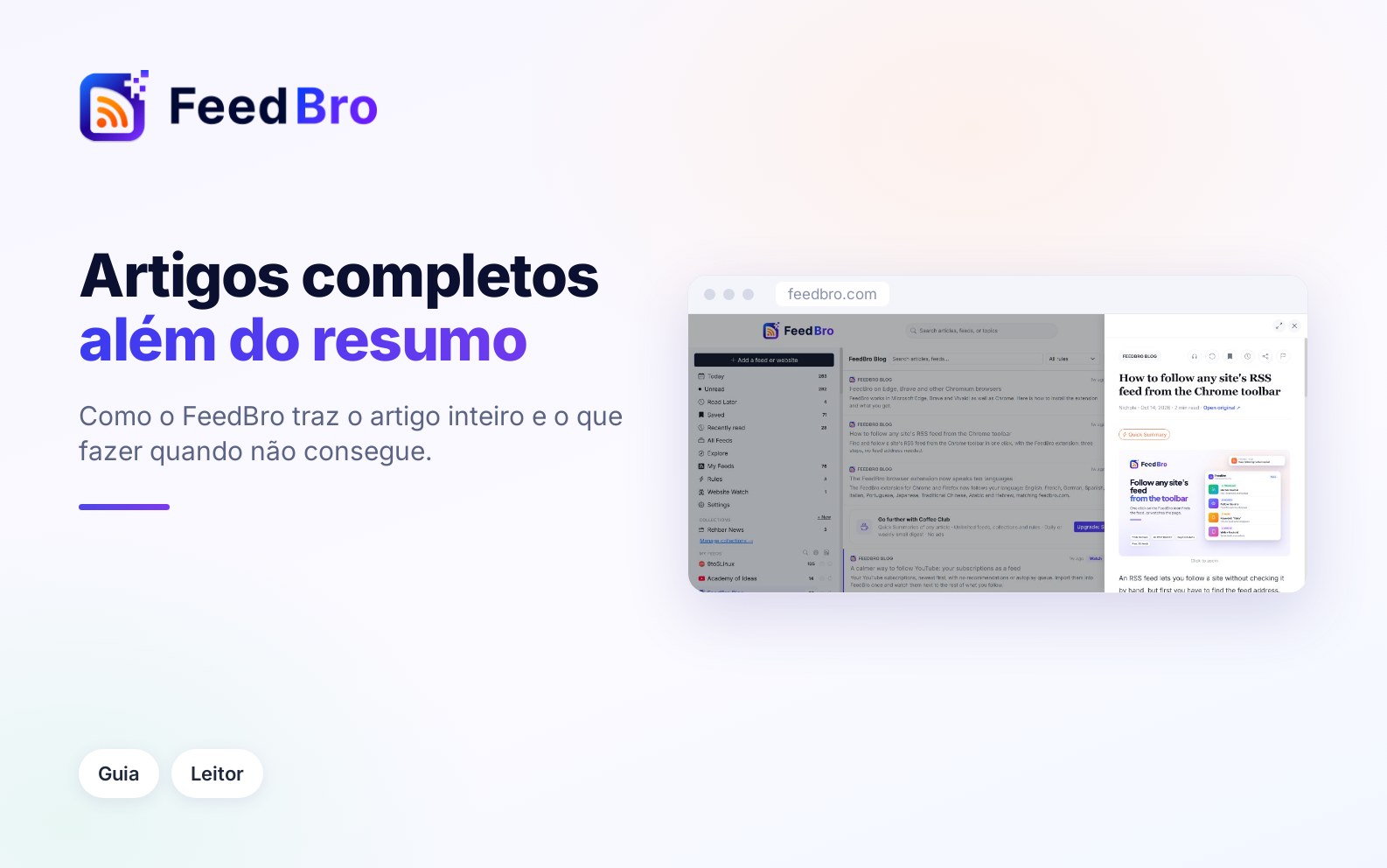 Artigos completos: como o FeedBro consegue o texto inteiro