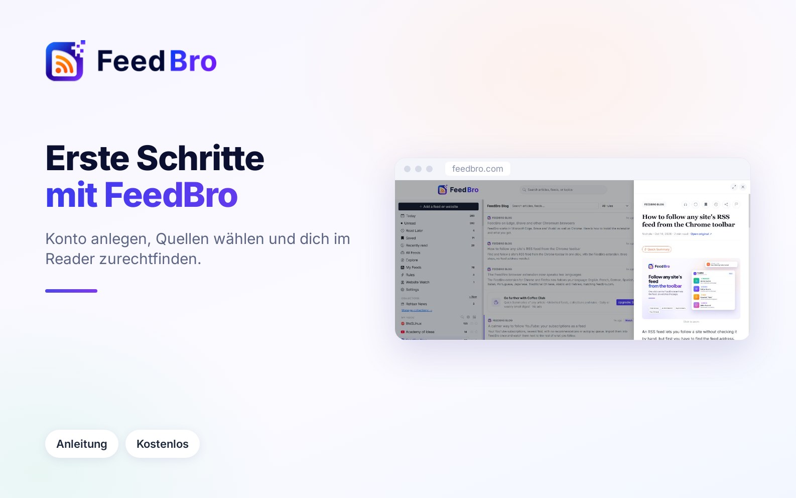 Erste Schritte mit FeedBro