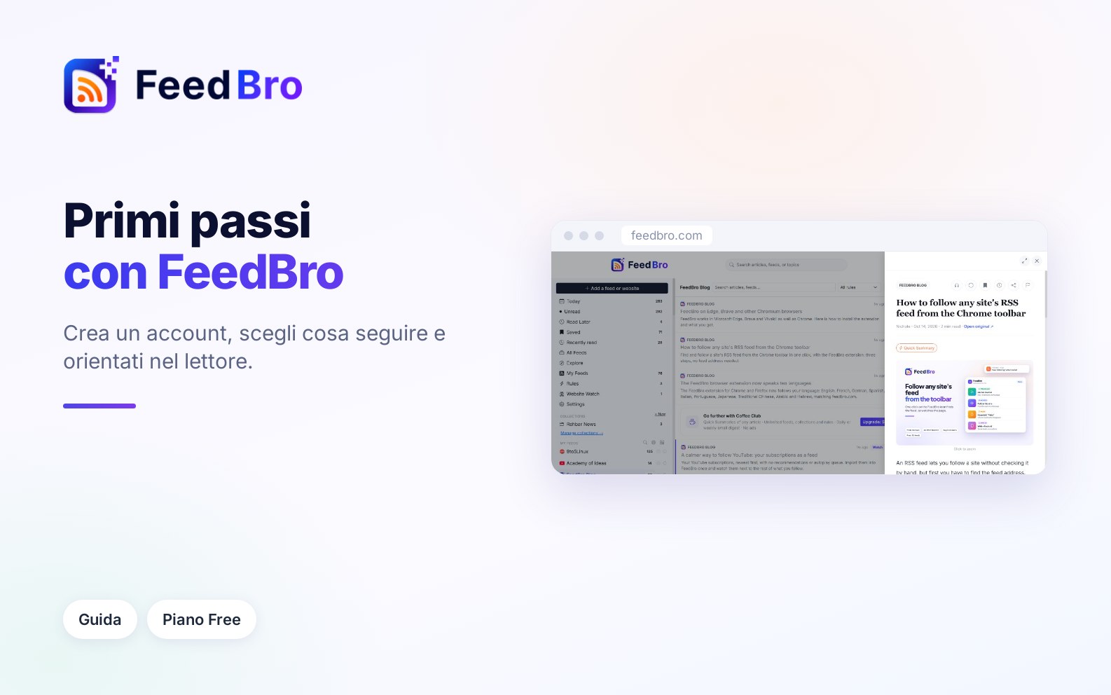 Primi passi con FeedBro