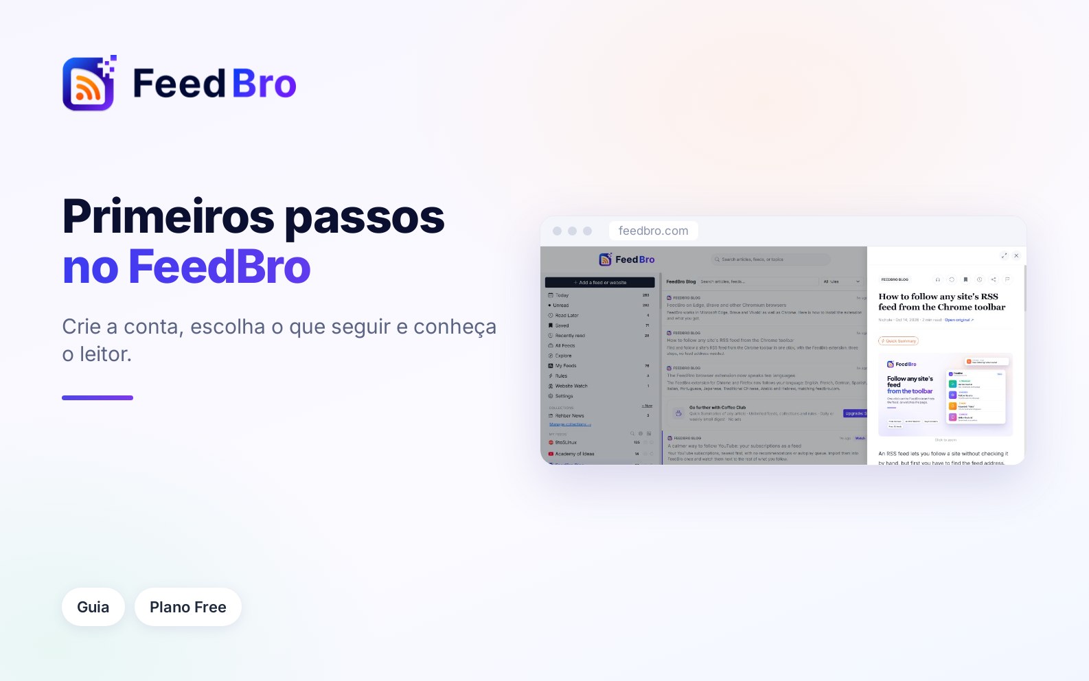 Primeiros passos no FeedBro