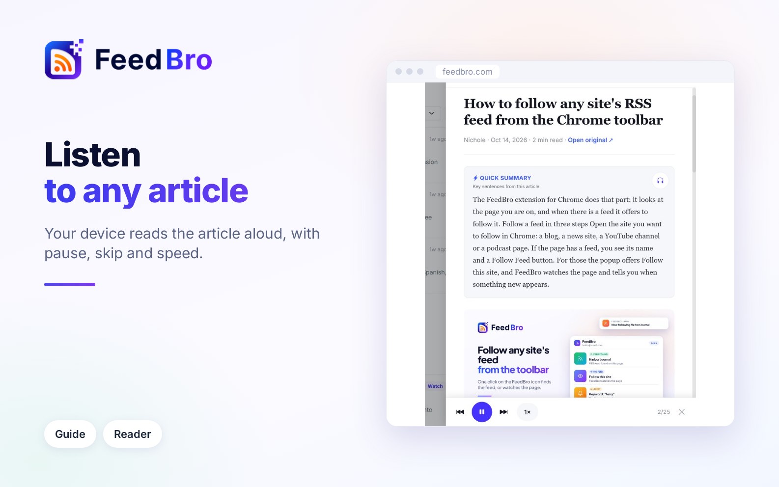Listen: have articles read aloud