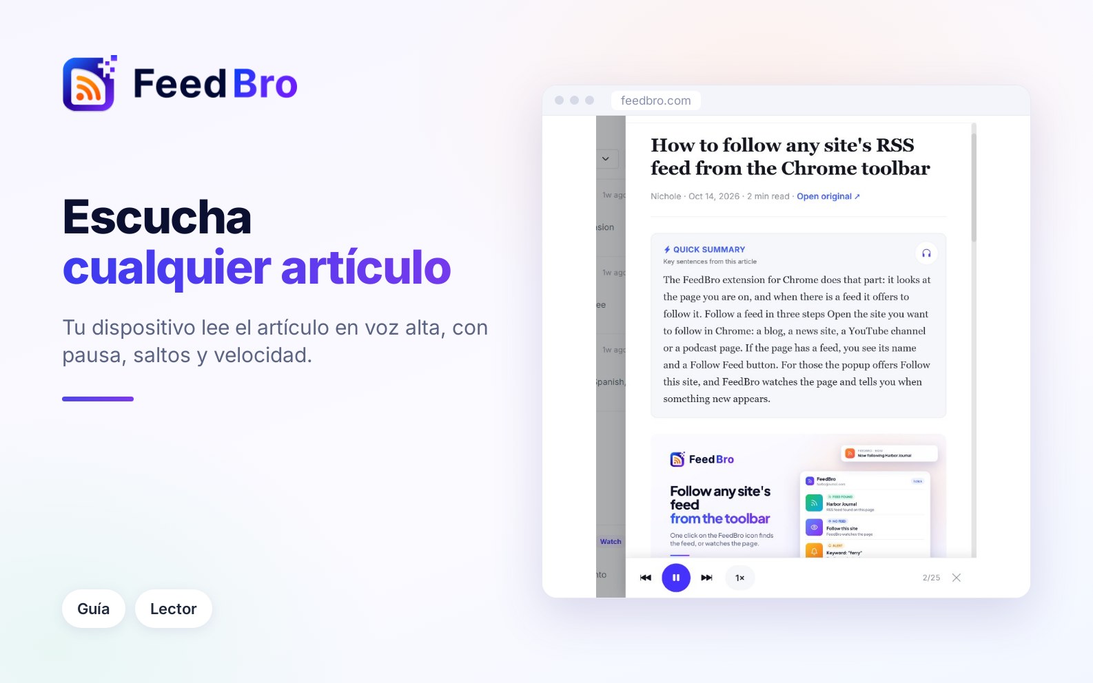 Escuchar: que te lean los artículos en voz alta