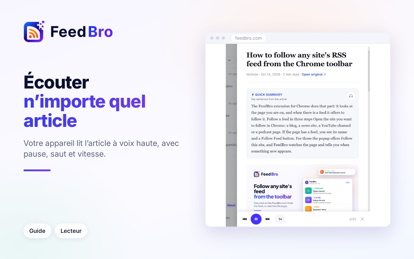 Écouter : faire lire un article à voix haute