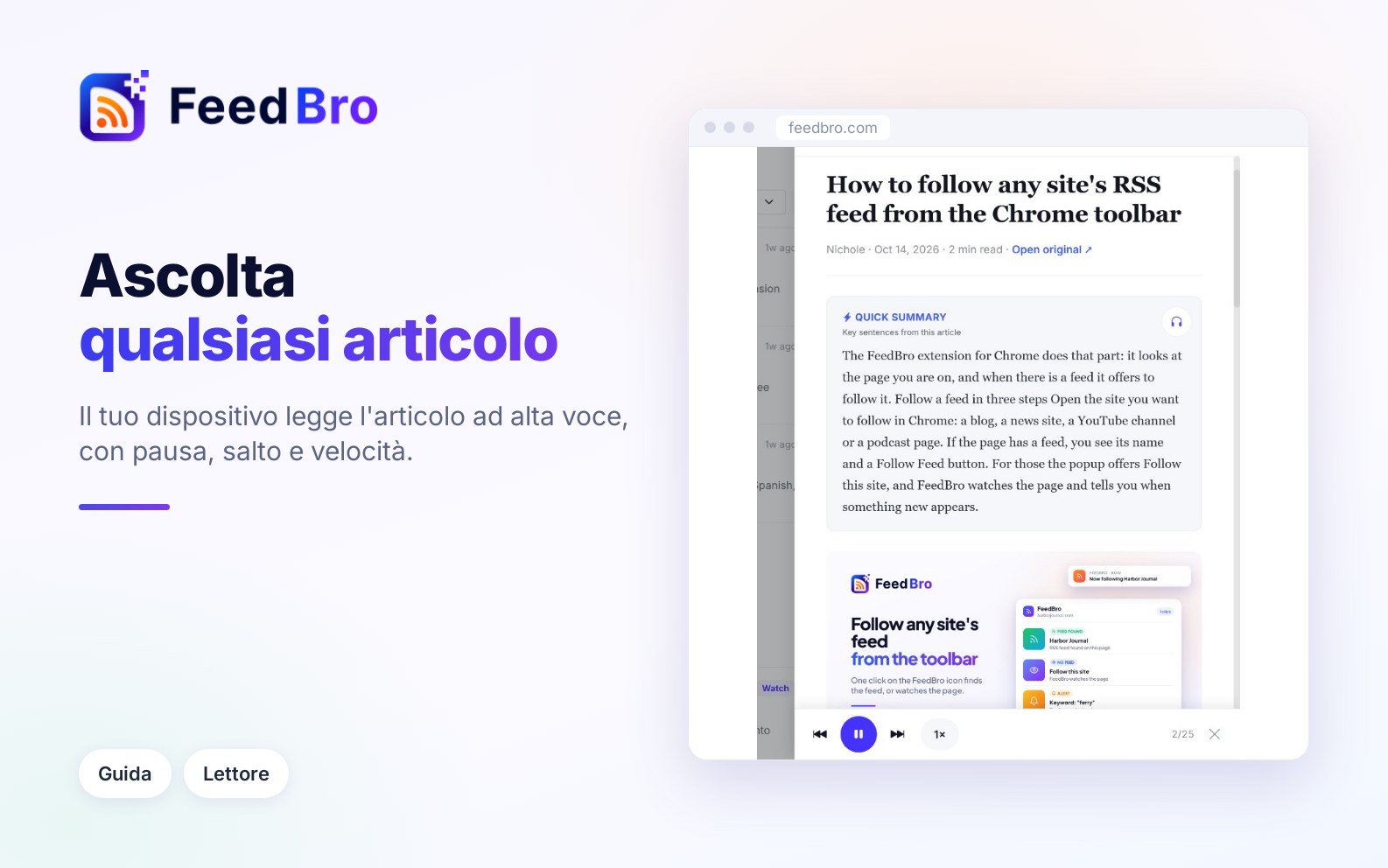 Ascolta: fatti leggere gli articoli ad alta voce