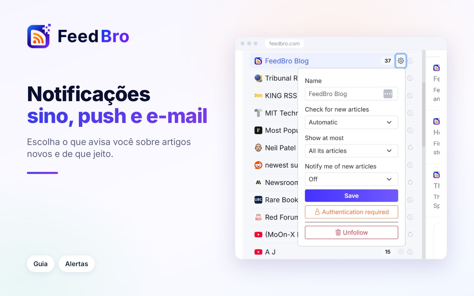 Notificações: o sino, os alertas push e os e-mails