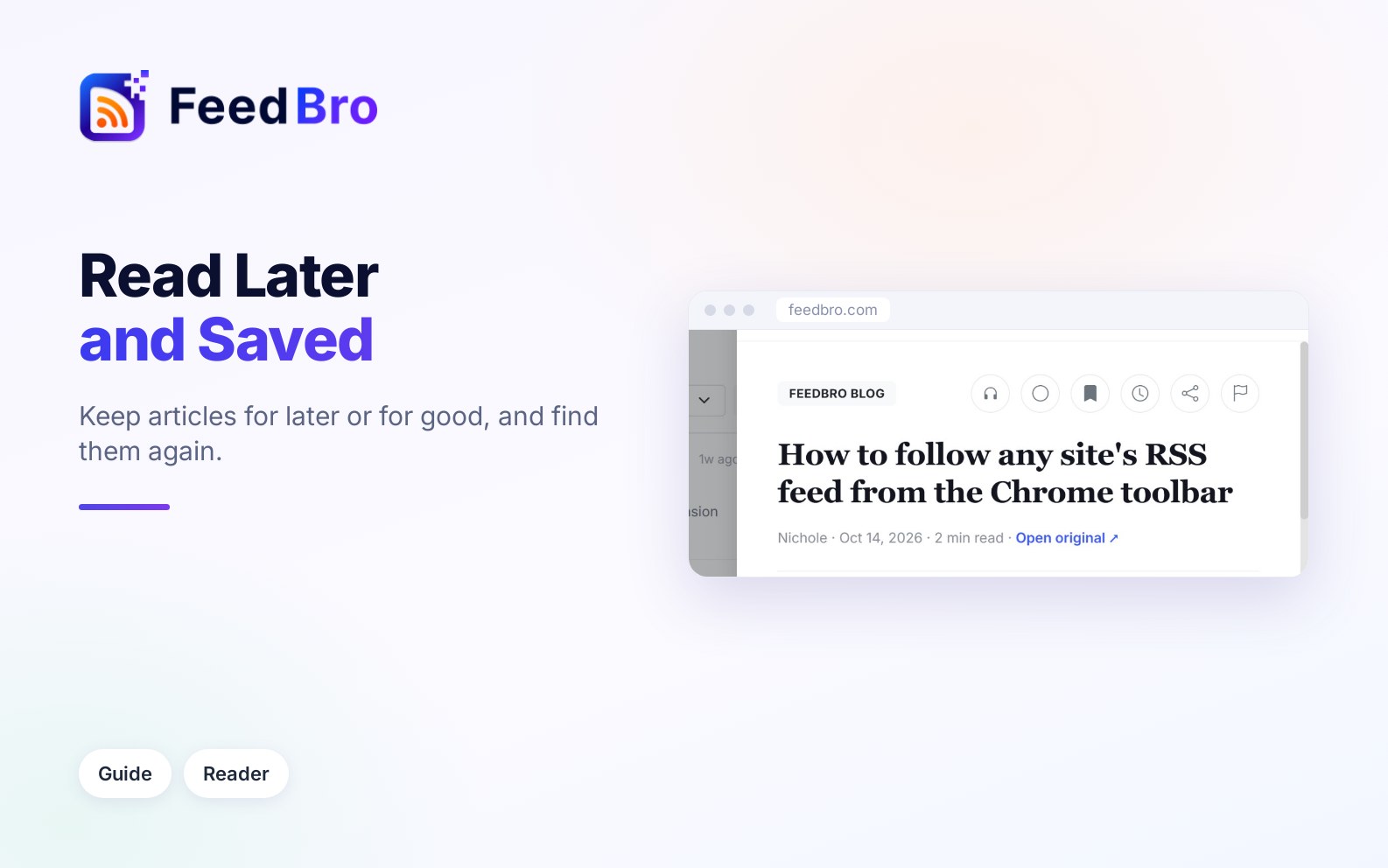 How to keep articles with Read Later and Saved