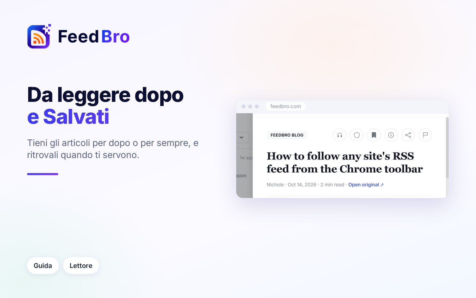 Come conservare gli articoli con Da leggere dopo e Salvati
