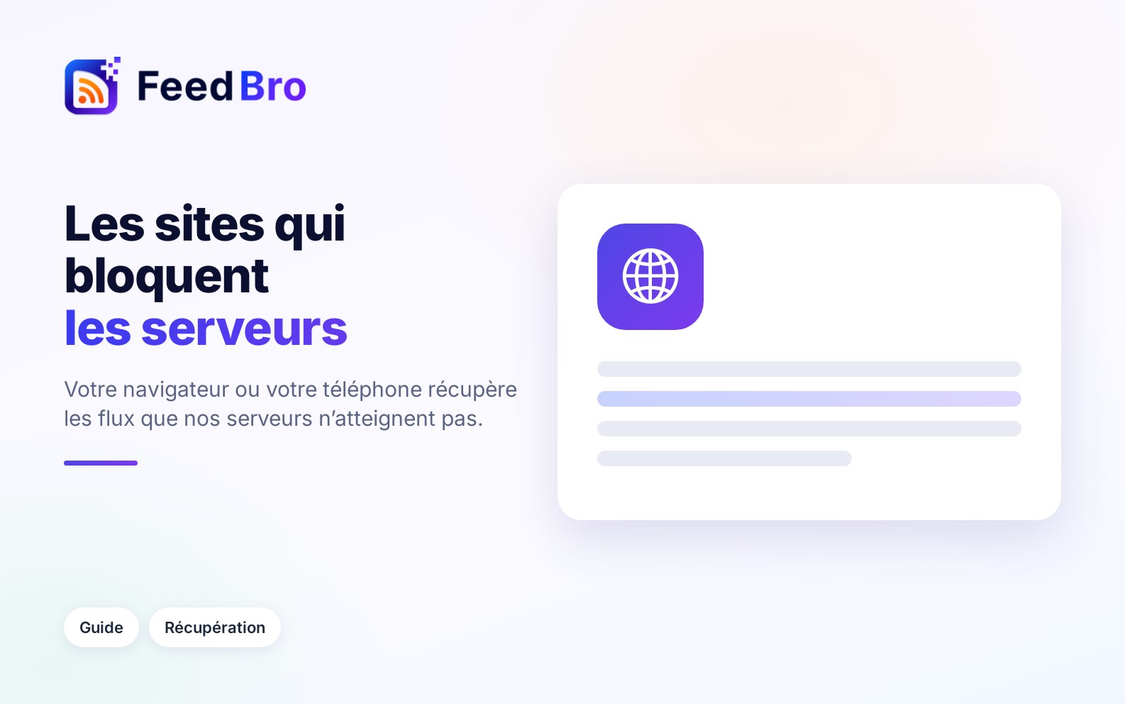 Les sites qui bloquent les serveurs