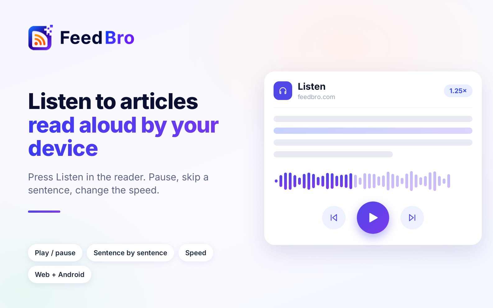 Listen to Articles: Text-to-Speech in the FeedBro Reader