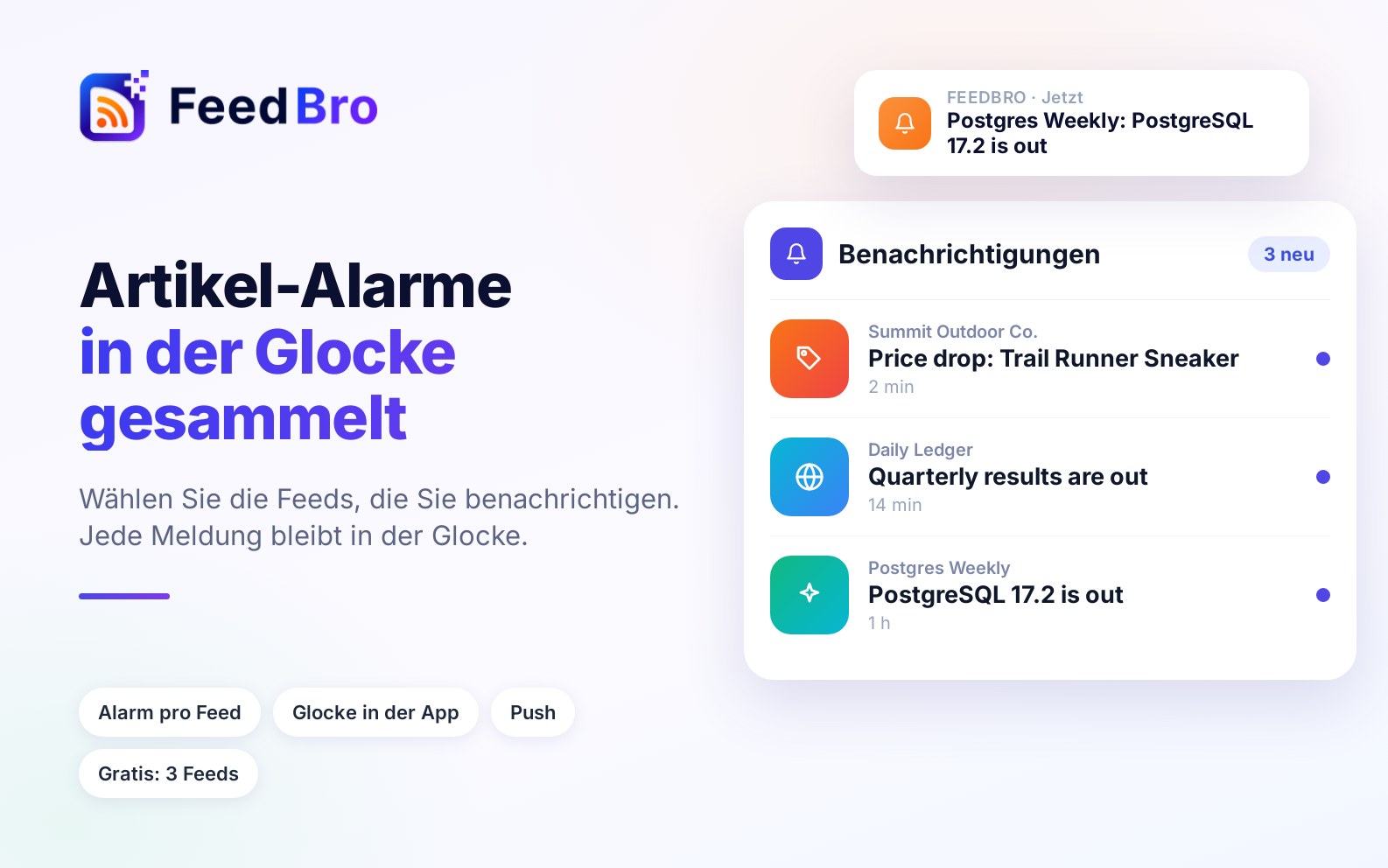 Benachrichtigt werden, wenn Ihre Lieblingsseiten veröffentlichen: Artikel-Alarme und die Glocke