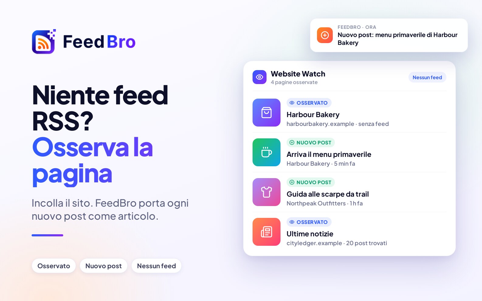 Come mi iscrivo a un sito che non ha un feed RSS?