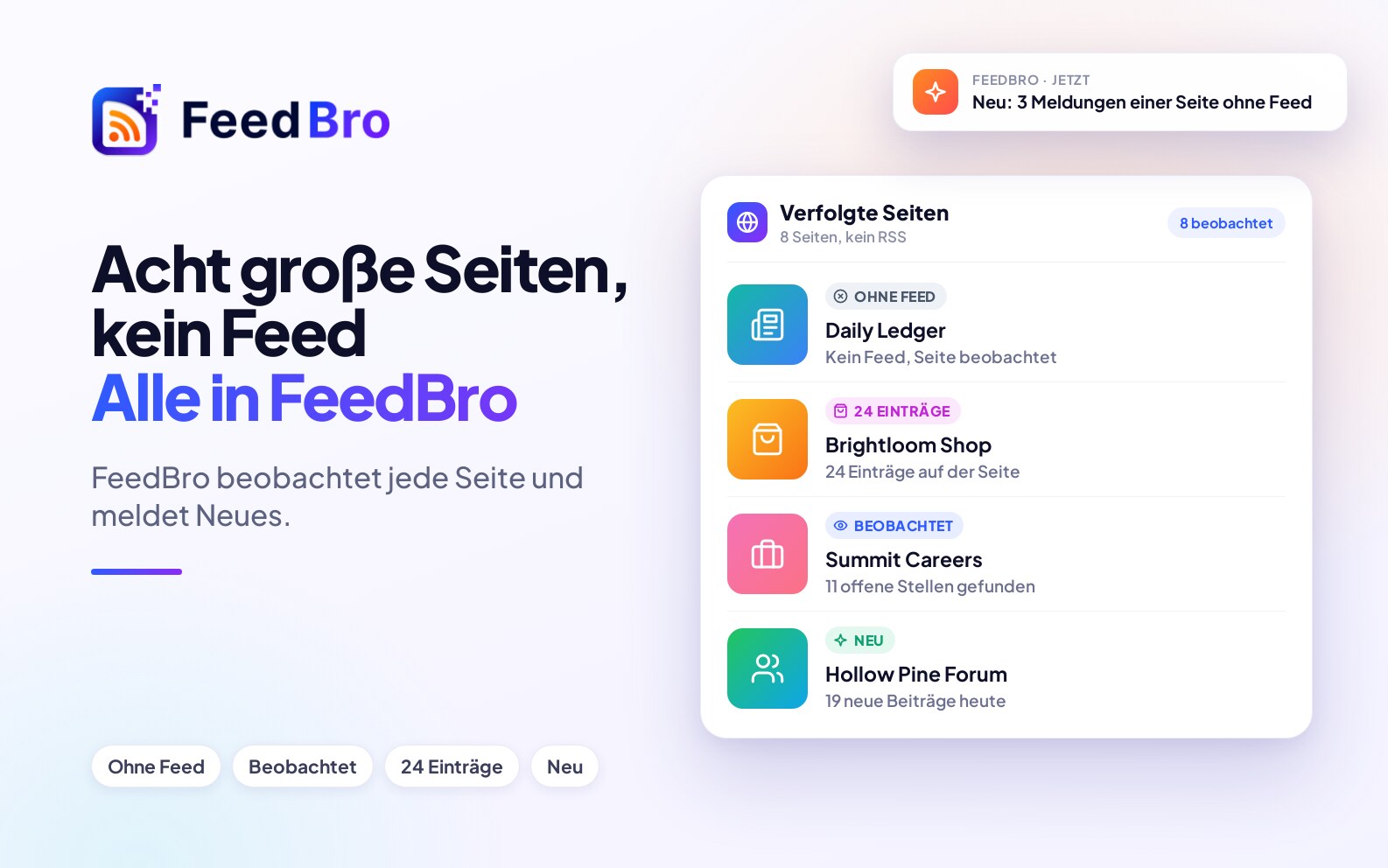8 beliebte Websites ohne RSS-Feed und wie Sie jeder einzelnen folgen